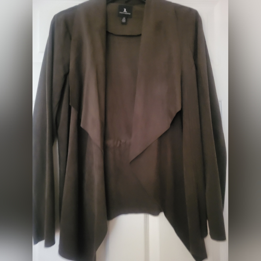 Olive Green Suede Women's Jacket, Large